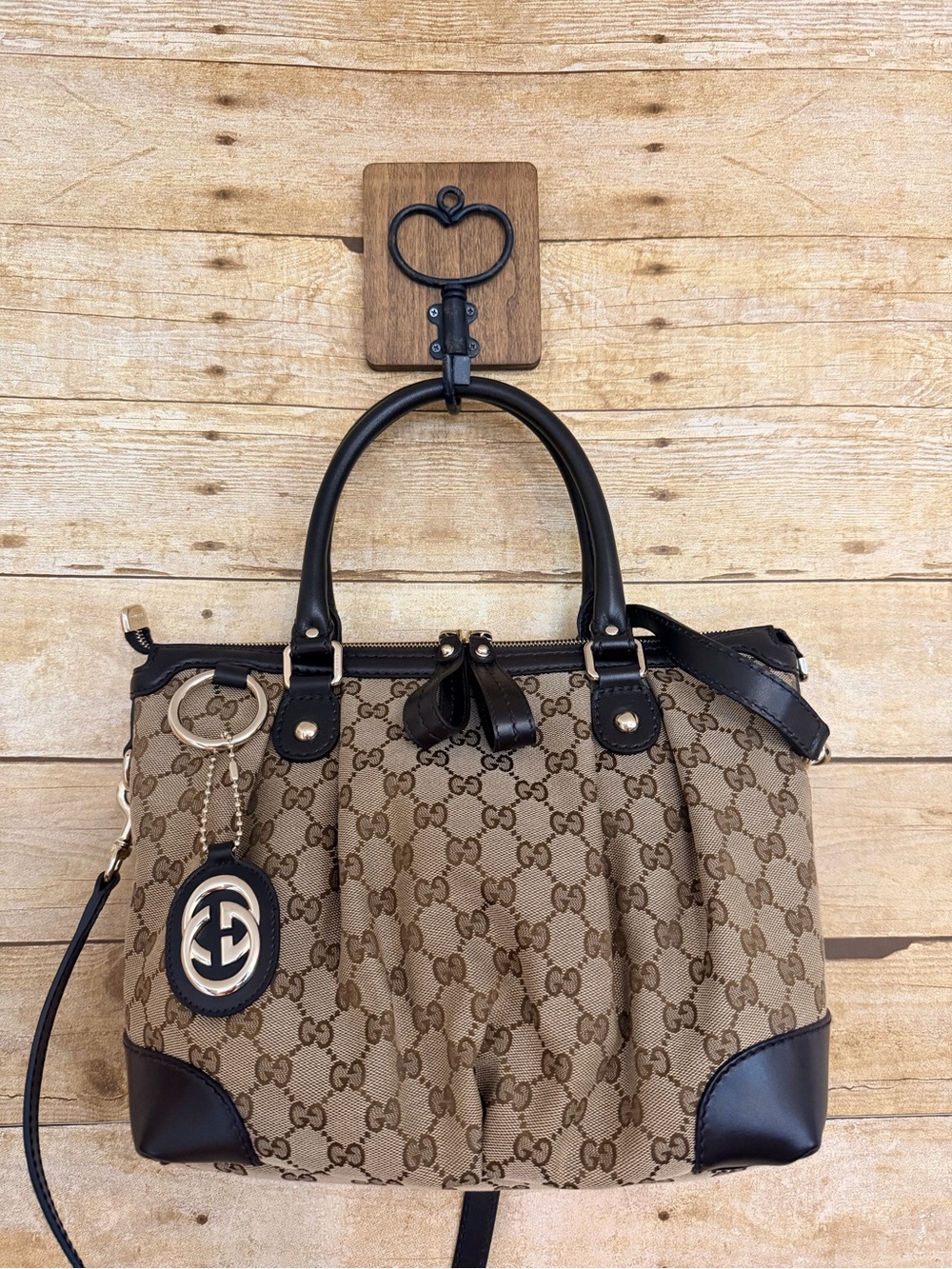 Gucci Double Handle Signature Canvas Bag NEW